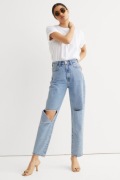 H&M - MOM JEANS Z PRZETARCIAMI - 34