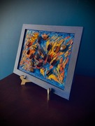 Obraz z lampkami LED | Dekoracja handmade, sztuka nowoczesna