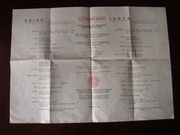 MENU tss Stefan Batory 6 kwietnia 1979 rok z rejsu po morzu śródziemnym