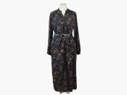 Lindex Sukienka 100% Wiskoza Maxi Kwiaty L 40 XL 42 Luźna Stójka Kieszenie