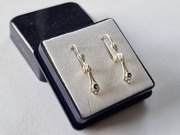 Wiszące srebrne kolczyki z szafirami pr 925