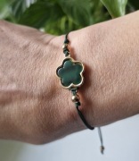 Bransoletka szczęścia Koniczynka zielona Regulowana Makrama Handmade