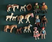 Figurki Playmobil - różne - 6 postaci, 8 koników.
