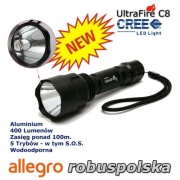 NOWA! Niezniszczalna! Firmowa Latarka UltraFire C8