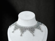 Choker chainmaille z kuleczkami ciężki gothic industrial metal dark