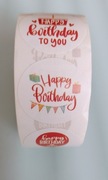 Naklejki Happy Birthday - rolka 500szt 
