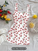 NOWA seksowna sukienka mini bodycon z nadrukiem wiśni – rozmiar M