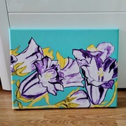 Obraz na płótnie IRYSY w akwareli 40 cm x 30 cm