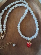 Naszyjnik perly perłowy truskawka owoc okazje wiosna