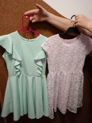 Sukienka rozmiar  146 miętowa i pudrowy róż