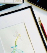 Obraz akwarela, kwiat w wazonie