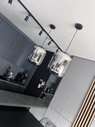 2 wiszące lampy przydymione szkło + stojąca gratis!