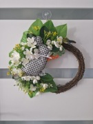 Wianek wielkanocny 38 cm na Drzwi z Królikiem- Dekoracja wiosenna Handmade