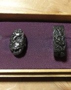 Fuchi kashira smok okucia miecza katana wakizashi