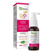 EkaMedica Junior Witaminy A+D3+E+K2Mk7, spray, 30 ml