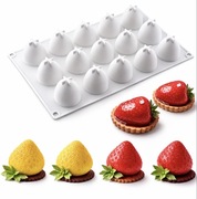 Forma silikonowa w kształcie truskawek (do deserów i do świeczek)