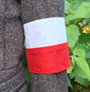 Tradycyjna biało-czerwona opaska na ramię - Polska Flaga - Rozmiar L