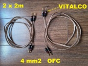 Kable Głośnikowe miedź OFC 2x 4,00 mm² 2 x 2m przezroczysty