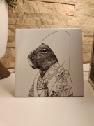 Obrazek ceramiczny Kapibara – płytka dekoracyjna na ozdobę / prezent