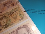 3 banknoty prl oraz ilustracje