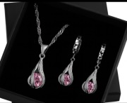 Komplet biżuterii srebro 925 – naszyjnik + kolczyki