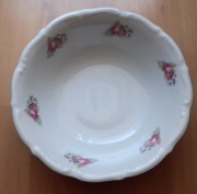 Miska 23 cm, wzór kwiatowy z różą _Wałbrzych (porcelana PRL)