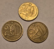 3 monety 20 halerzy Czechosłowacja 1979-1983