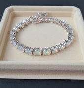 Srebrna bransoletka z opalami etiopskimi