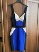 House of cb CELEBboutique niebiesko czarna sukienka bandażowa S