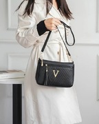 Nowa torebka na ramię, regulowany pasek przegródki, kieszonki CZARNA