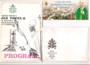 Zestaw: bilet wstępu, oficjalna koperta, program wizyty. Jan Paweł II.