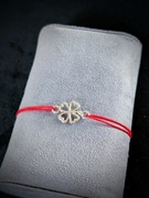 SREBRNA BRANSOLETKA SZNURKOWA Koniczyna