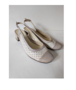 letnie ażurowe skórkowe z odkrytą piętą sandały czółenka eleganckie