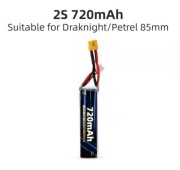 HGLRC LiPo 2S 7.6V 720mAh 100C xt30