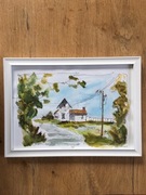 Obraz akwarela ramka A4 dekoracja ścienna