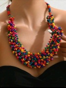 Drewniane kolorowe korale 