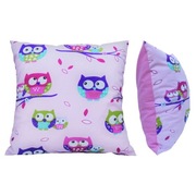 Poszewka 40x40 cm Sowy różowe - Bawełna