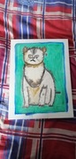 Własnoręcznie malowany obraz kotka