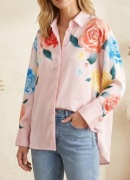 Zeta otto cudowna malowana satynowa koszula oversize 46 48 50 52