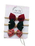 Zestaw kokardek świątecznych opaski bezuciskowe 