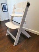 Krzesełko do karmienia fotelik białe drewniane kinderkraft używane