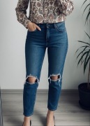 Spodnie damskie dżinsowe dżinsy z dziurami na kolanach M H&M