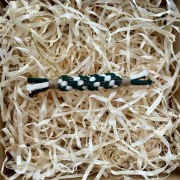 Cukierek zawieszka świąteczna makrama biało-zielona ozdoba