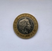 Moneta 2 Funty brytyjskie Królowa Elżbieta II 1998r.