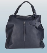 Duża Torebka Worek Skórzana Gawor Granatowa Shopper Bag Skóra Naturalna