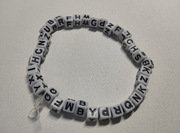 Bransoletka abecadło czarno-biała