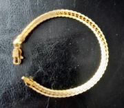 LICYTACJA BRANSOLETKA łańcuszek Złota pancerka Plating Gold 18k Waga 2.46g