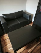 Kanapa IKEA rozkładana czarna, wymiary 148x62x72