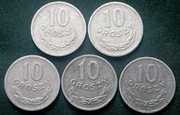 10 groszy 1973 Polska prl 5 sztuk 