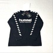 Bawełniana bluzka dziecięca czarna z długim rękawem Hummel 128 cm /8 lat